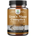 Advanced Lion 's Mane Mushroom Supplement - Lions Mane Supplement Kapsler med Reishi, Chaga, Maitake & Shiitake for Brain Health Memory Support & Focus - Nootrop for Mental Klarhed - 120 Caps