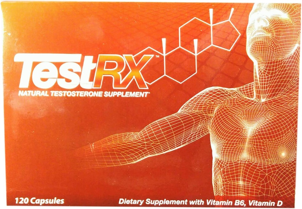 TESTRX Natural Testosteron Supplement - 120 kapsler