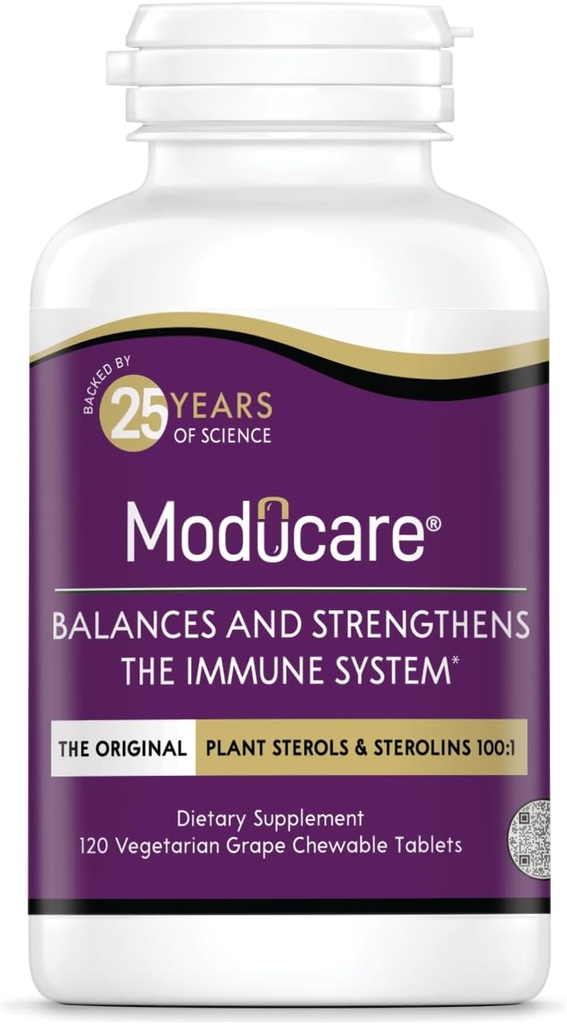 Moducare Daily Immune Support, Plant Sterol Dietary Supplement, Grape flavored , 120 chewable tablets