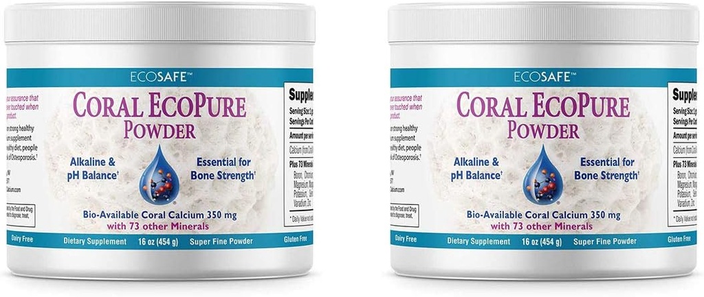 Ecopure Coral Calcium pulver med trace mineraler - 16 ounces