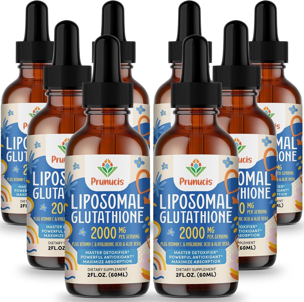 2000MG Liposomal Glutathione Liquid, 98% Absorption, Active Form L- Glutathione Supplement, Vegan Friendly, Powerful Antioxidant Complex for Immunsystemet, Aging Defense, Detox, 16 FLLOZ