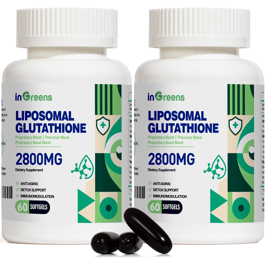 2800 MG Liposomal Glutathion Supplement, afgiftende & immunforsvar, aging Defense, Energy, Glutathione Unique Formulering Reduceret