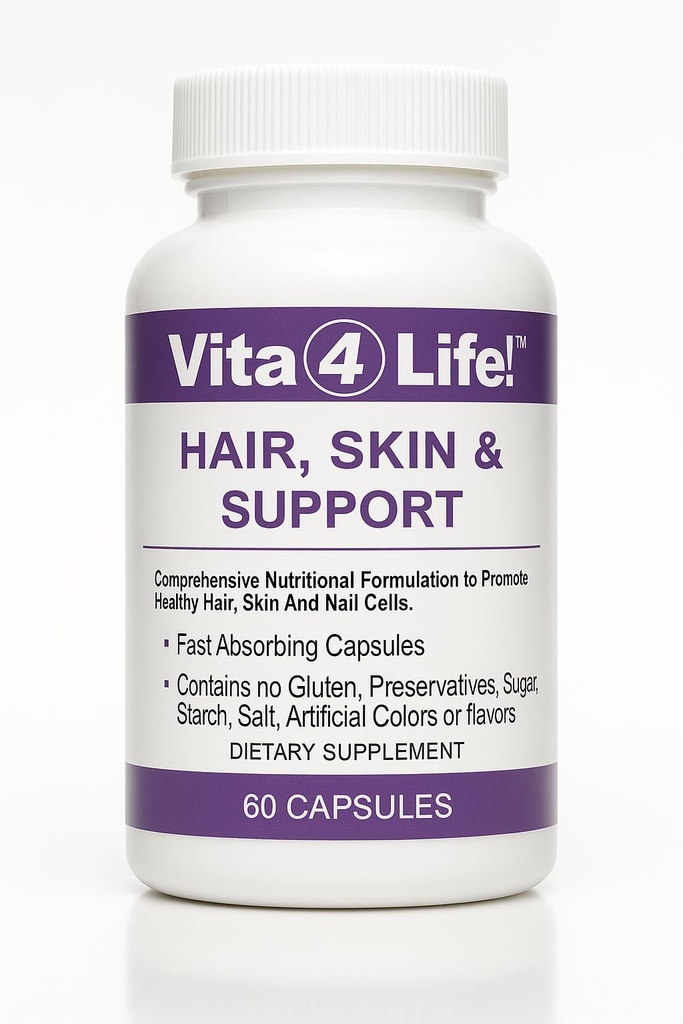 Vita4Life ® Biotin 2000mcg + MSM hårvækstvitaminer til kvinder & mænd