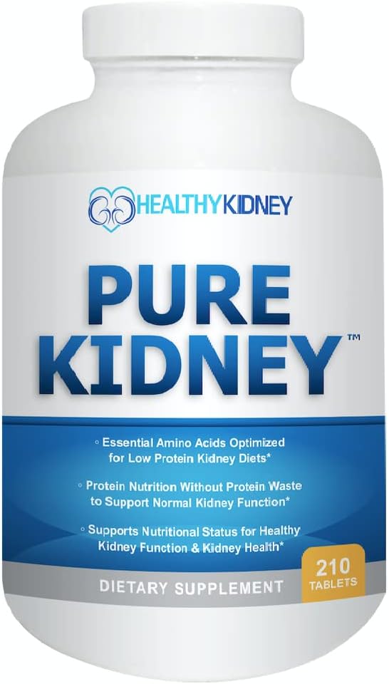 Pure Nyre Health Supplement og Renal Diet Cookbook for Foryngelse, Lav Protein Diet og Nyre Supplement. Nyrekost bog Nyretilskud 210 piller