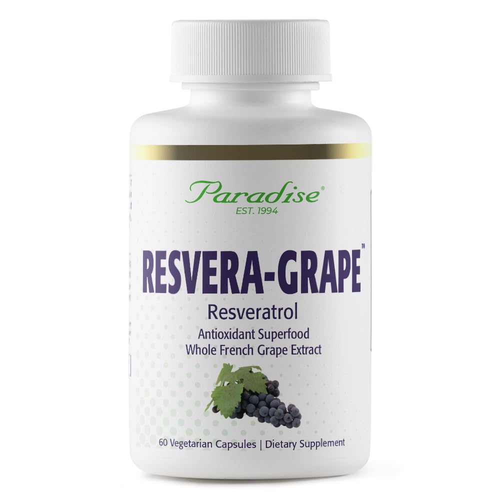 Paradise Urter Resveratrol, Resveratrol + Polyphenoler + Opc 's, Super Potent, Ultra Pure, Non- GMO, Gluten Free, 60 Vegetariske Kapsler
