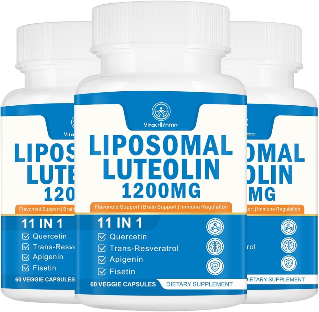 1200MG Liposomal Luteolin Supplement - Maximum Absorption, Antioxidant Boost til hjernen 180 kapsler