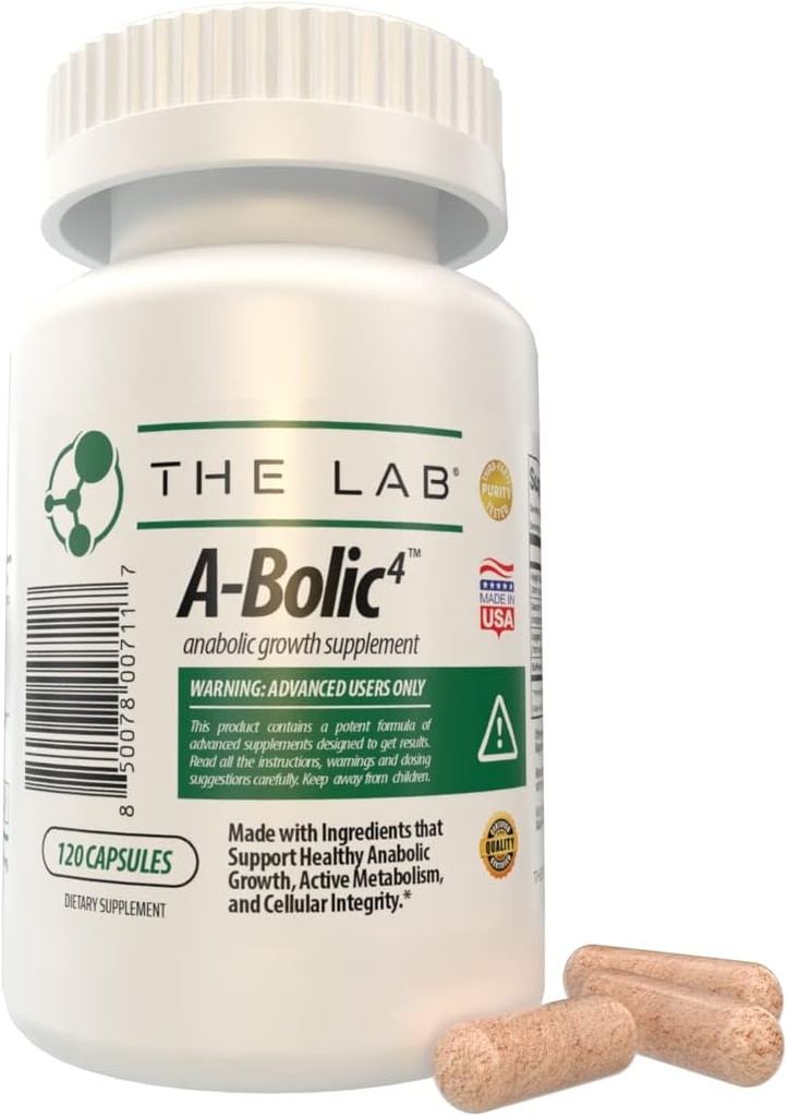Sand Nutrition - A-Bolic4 Avanceret anabolske boost supplement • 124; Støtte sund anabolske vækst naturligt med Turkesterone, Apigenin, Quercefit ™ Quercetin • 124; 120 kapsler
