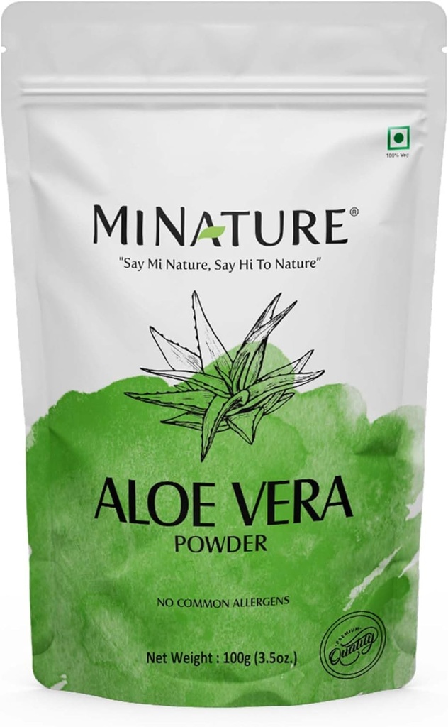 Mi Nature 100% Aloevera Powder (Aloe Barbadenis) 100g (3,5 oz)