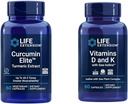 Life Extension Curcumin Elite Turmerisk ekstrakt, fremmer en sund inflammatorisk respons & vitaminer D og K med Sea- jod, D3- vitamin, vitamin K1 og K2