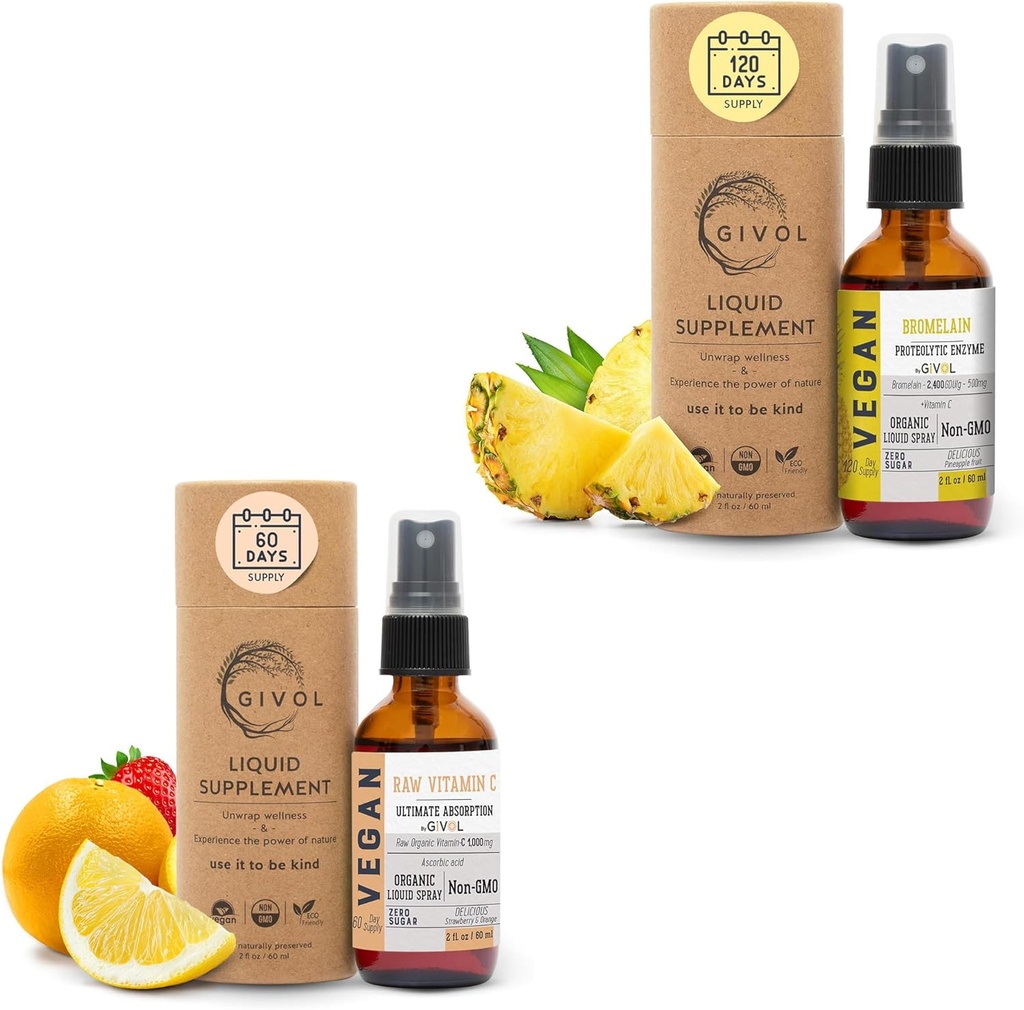 Raw Bromelain Mist- Liquid Pineapple Extract - Enhanced Potency 500mg and Vitamin C Extra Strength Spray Mist: Daily Absorption Liquid Essential Protein Support, Optimerer Wellness Fordele