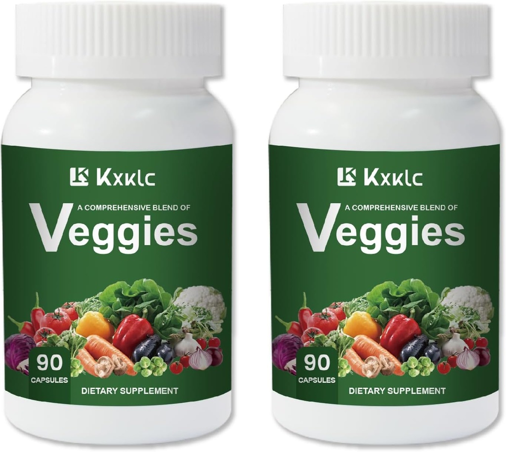 Grøntsager -Hele fødevarer supplement med Super- Food Grøntsager til kvinder, mænd, og Kids-90 Veggie kapsler med høje vitaminer og mineraler. (Veggies 2 Pack)