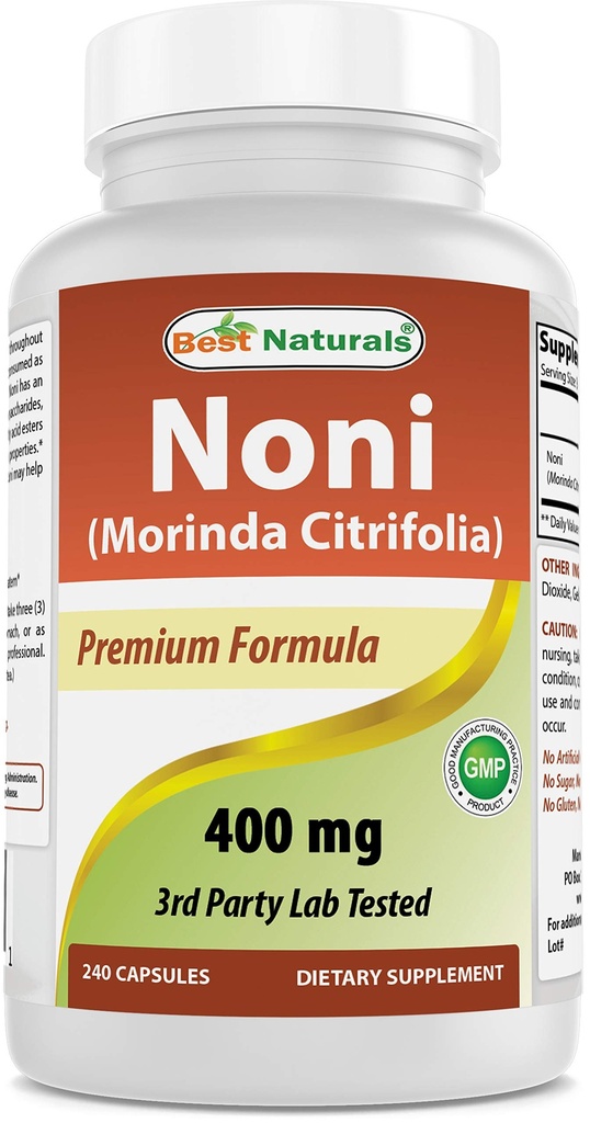 Bedste Naturals Noni 400 mg 240 kapsler