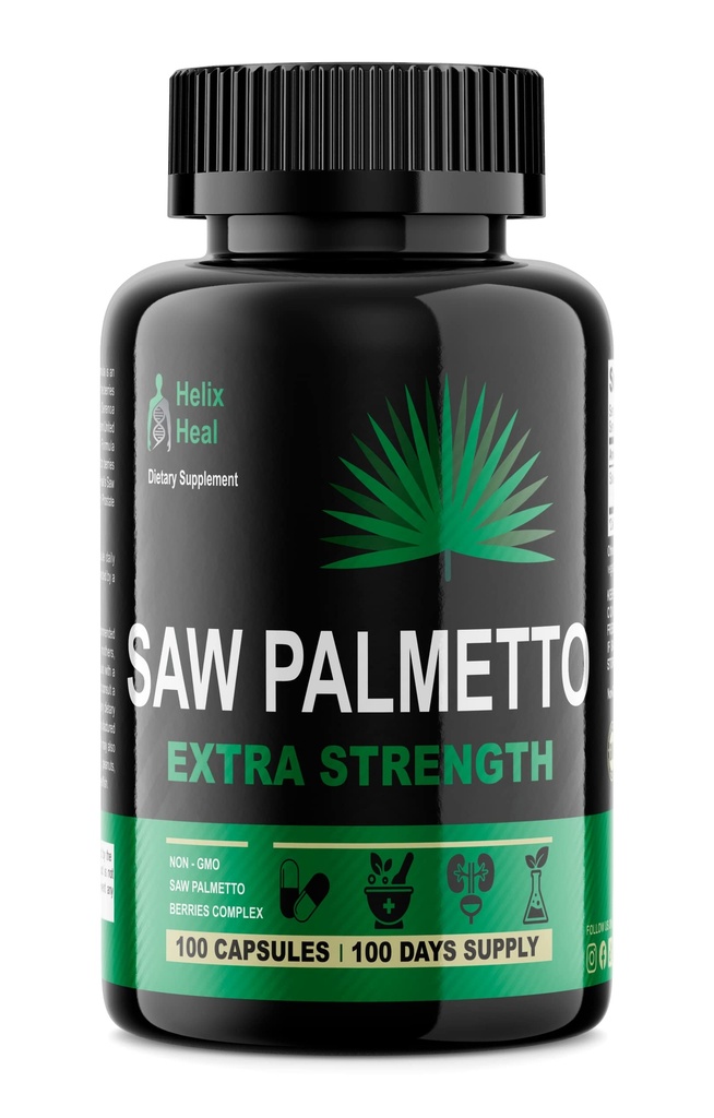 Saw Palmetto for mænd - Prostata sundhed kosttilskud for mænd urinære sundhed - naturlige DHT Blocker, 500mg ekstra styrke hår regrovækst behandlinger - 100 kapsler 3 Måneders forsyning