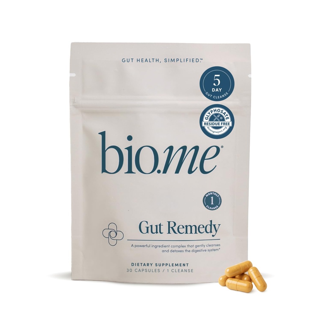 Biome Gut Remedy kapsler med Berberine (5 dages rengøring, 1 måned forsyning, 30 kapsler), Gut Rense med Magnesium Citrate, Immunolin, L- Glutamin - Nulstil fordøjelsessystem, Rebalance Microbiome