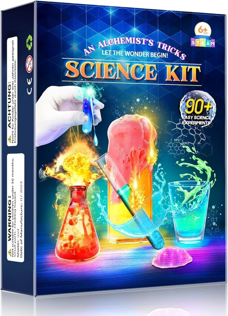Science Kits for Kids Age 4-12, Stem Legetøj med 90 Science Experiments, Steam Project Learning Educational Legetøj gaver til jul & Fødselsdag, Kemi Aktivitet sæt til 4 + år gamle drenge piger