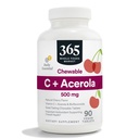 365 af Whole Foods Market, Chewable C + Acerola C 500mg, Natural Cherry Flavor, Vegan, 90 tabletter