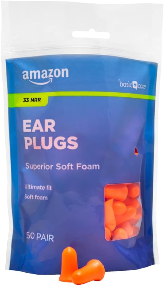 Basic Care Soft Foam Earplucks, 100 Count (1 pakke med 50 par)