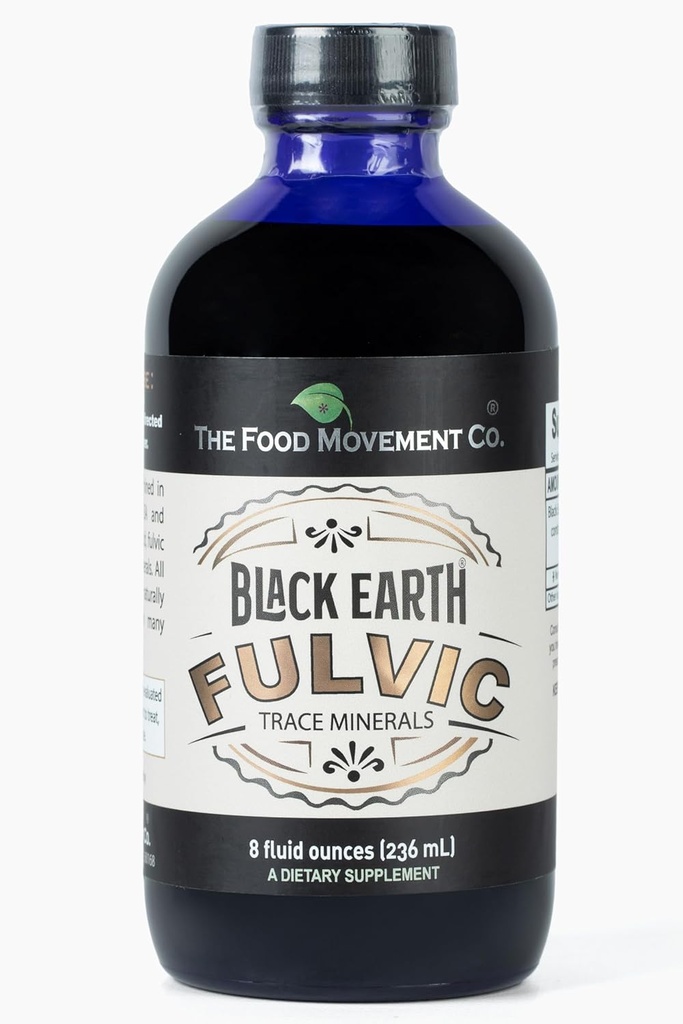 LEVNEDSMIDLER Black Earth Fulvic Acid - Humic Fulvic Minerals med elektrolytter til fordøjelse sundhed og motion Inddrivelse, 8 oz Trace Minerals Supplement