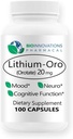 Lithium Oro 20 mg, understøtter sund Mood Følelsesmæssig Wellness, Behavior, og hukommelse. Biotilgængelig, 100 Caps (Elemental Lithium Oroter)