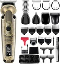 Hattebærer Trimmer Mustache Trimmer til mænd 8 i 1 justerbar hastighed vandtæt hår klipper T- Blade El Razor barbermaskiner Cordless Herre gave Grooming Kit med ansigt Næse Body (Bronze)