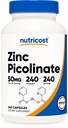 Nutricost Zinkpicolinat 50 mg, 240 vegetariske kapsler - Gluten fri og ikke-GMO (240 Caps)