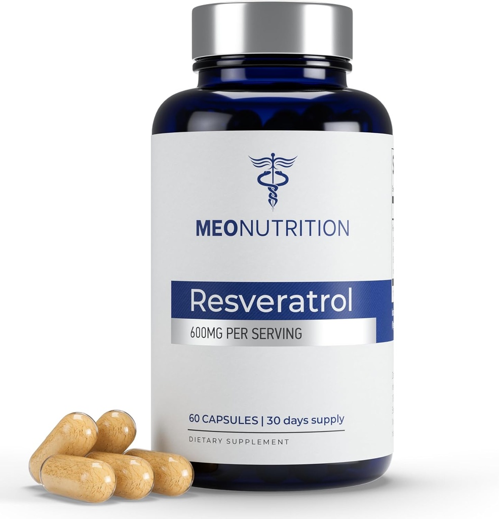 Resveratrol 600mg - 60 Capsules Removal 124; Antioxidant Support 124; Non- GMO, Gluten- Free, Vegan Removal 124; Supports Wellness & Vitality Removal 124; Made in USA