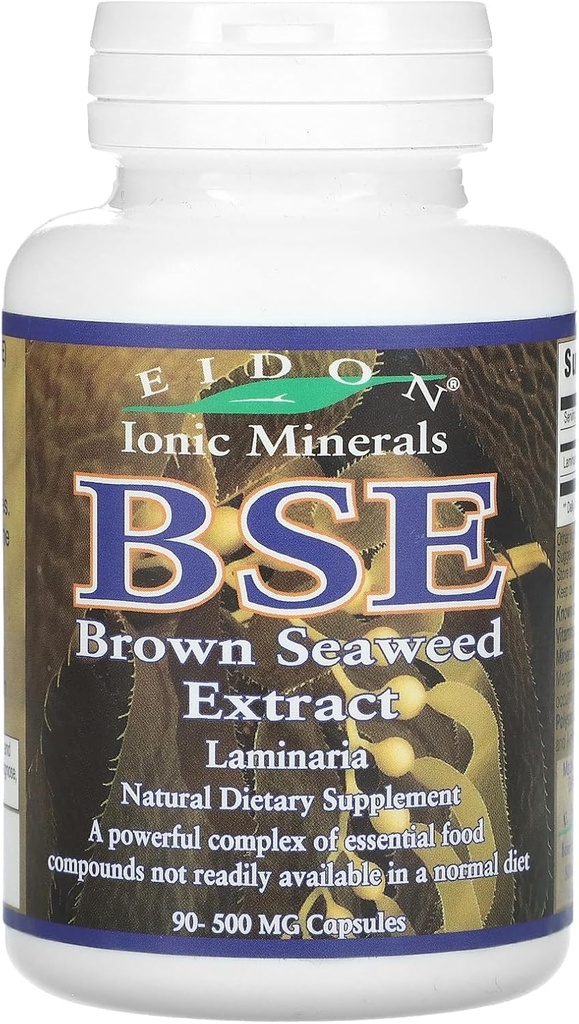 Eidon Ionic Minerals BSE (Brown Seaweed Extract), 500 mg, 90 Kapsler