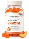 Sugar Free Vitamin D3 K2 Gummies - Vitamin D3 Gummies 5000 IE + K2 MK7 80 mcg, K2 D3 Vitamin Supplement Voksne, Vitamin D K2 for knogler, immunforsvar, hjerte, mood, Gluten- Free, Non-GMO, Natural Peach Flavor