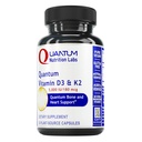 Quantum Nutrition Labs Vitamin D3 og K2 Supplement - Bone & Heart Health Support til kvinder & Mænd, 5000 IE, Vegan Vitamin, Tillader Calcium Absorption, Gluten- Free - 30 Plant baserede kapsler