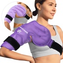 KingPavonini Shoulder Ice Pack Rotator Cuff Cold Therapy, Genanvendelig Gel Ice Pack til skulderskader, smertestillende, hævelse, skulderkirurgi, Tendonitis, Bursitis, lilla, Medium størrelse