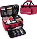 CURMIO lille førstehjælpstaske tom, familie førstehjælp kit sag, Medicin Storage Organizer Box til hjem og rejse, rød (Patent venter)