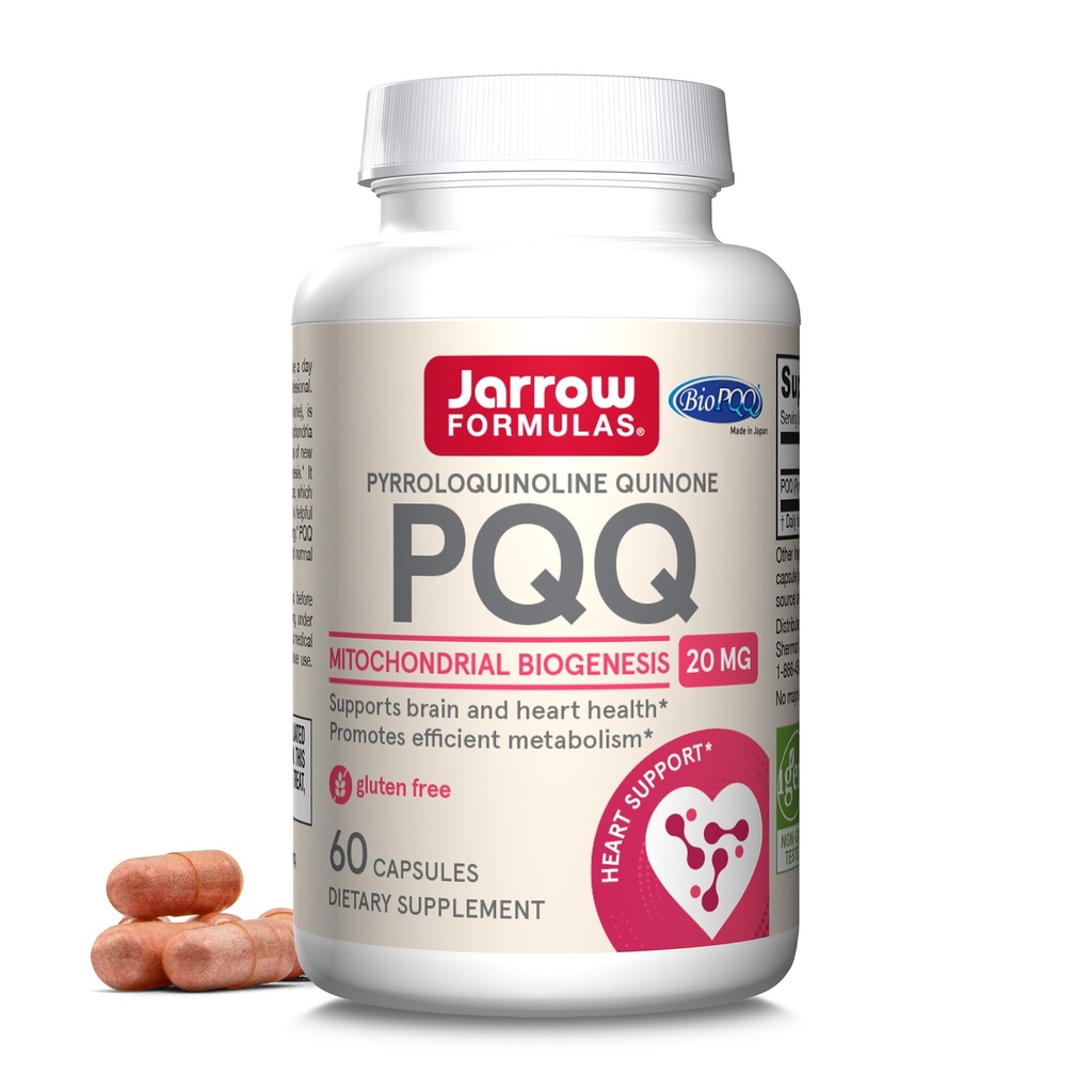 Jarrow Formulas PQQ 20 mg - 60 kapsler - fremmer Mitokondriel Biogenese - understøtter hjerte & hjerne sundhed - 60 Servere