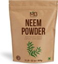 MB Herbals Pure Neem Powder 2 lb Mead124; 32 oz Mead124; 908 Gram Mead124; 100% Pure Wild- Crafted Neem Leaf Powder Mead124; Meget bitter Neem supplement til hud hår & Detox Mead124; Azadirachta Indica