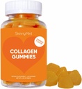 SkinnyMint Collagen Gummies Supplement for sund hud, negle og hår støtte, Gluten Free Collagen Chewable Gummies for mænd & kvinder, Natural Orange Flavor -60 Greve (180G) - 1 Måned Supply