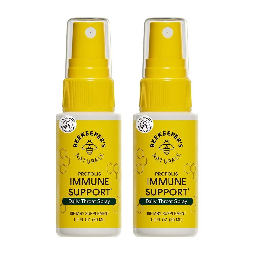 Biavlerens Naturals Propolis Throat Spray, Natural Immune Support & Sore Throat Relief - Antioxidanter, Keto, Paleo, Gluten- Free, 1.0 oz (Pack of 2)