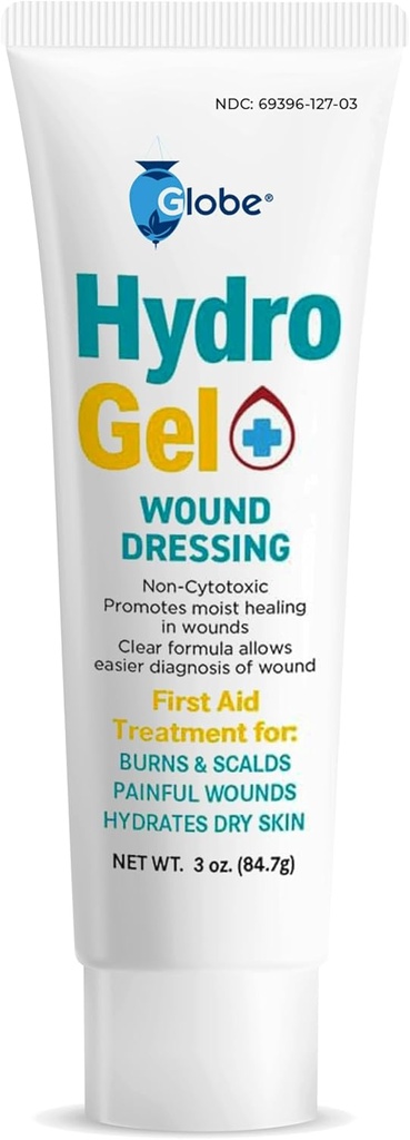 Globe (3 oz Tube Hydrogel førstehjælpsbehandling, Antiseptisk Gel til mindre sår, sår, skraber, udslæt, solforbrændinger & hudirritationer, beroligende & fugtgivende løsning, hurtig & aktiv beskyttelse.