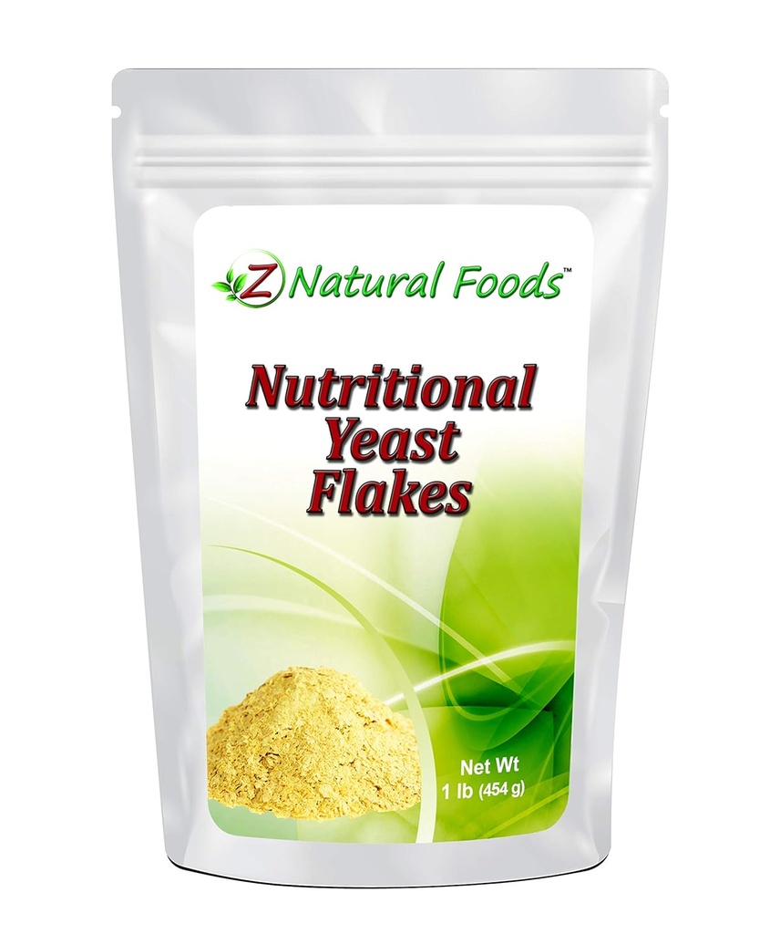 Premium Nutritional Gær Flakes - Forstærket med B Complex Vitamin - Lækker Cheesy Taste - Gluten fri, ikke GMO, Vegan - Fiber Protein Kilde perfekt til plantebaserede vegetariske kost - 1 LB