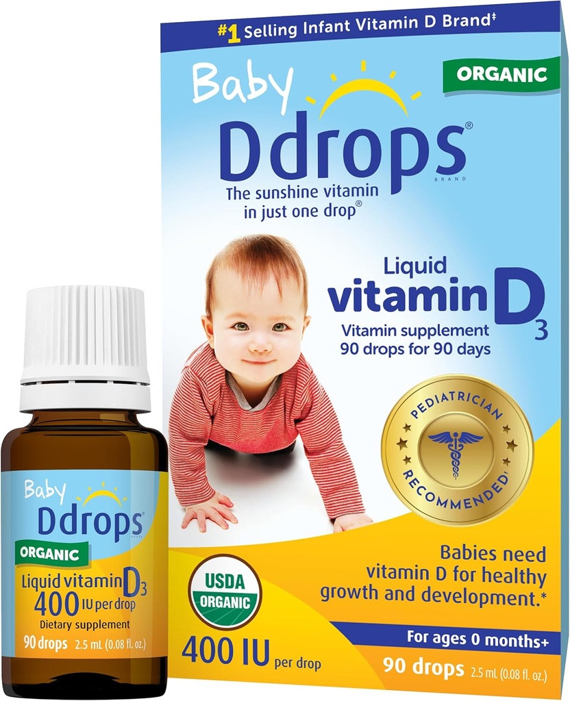 Ddraps Baby 400 IE, D-vitamin, 90 dråber 2,5 ml (0, 08 Fl. Oz (pakning med 1))