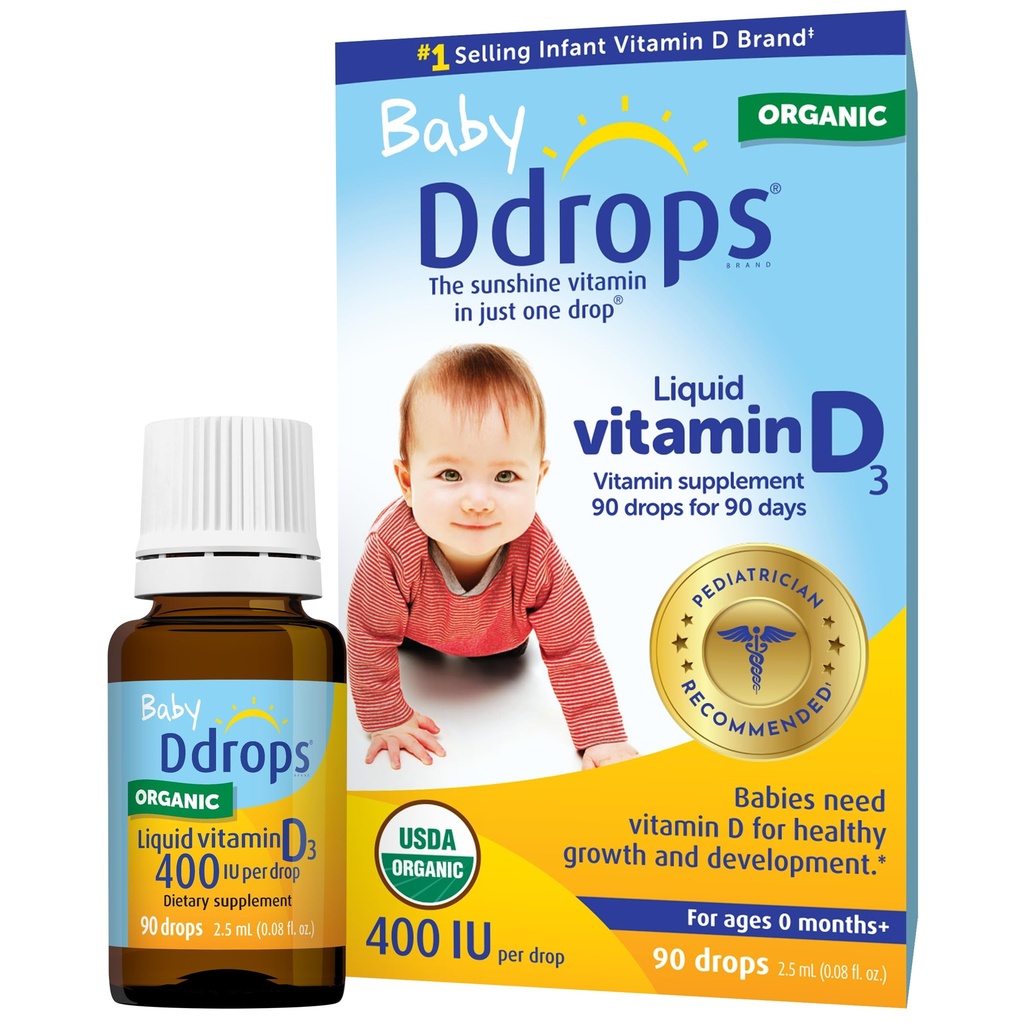 Ddraps Baby 400 IE, D-vitamin, 90 dråber 2,5 ml (0, 08 Fl. Oz (pakning med 1))