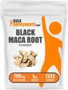 BulkSupplements.com Black Maca Powder - Black Maca Root Supplement, Herbal Supplement for mænd og kvinder - Vegan, Gluten Free, 750mg per servering, 1kg (2,2 lbs) (Pack of 1)