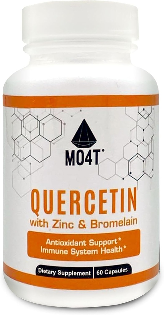 Quercetin & bromelain med zink - Antioxidant Support Immunsystem Health - Kosttilskud - 60 kapsler 1050 mg Potent Formel