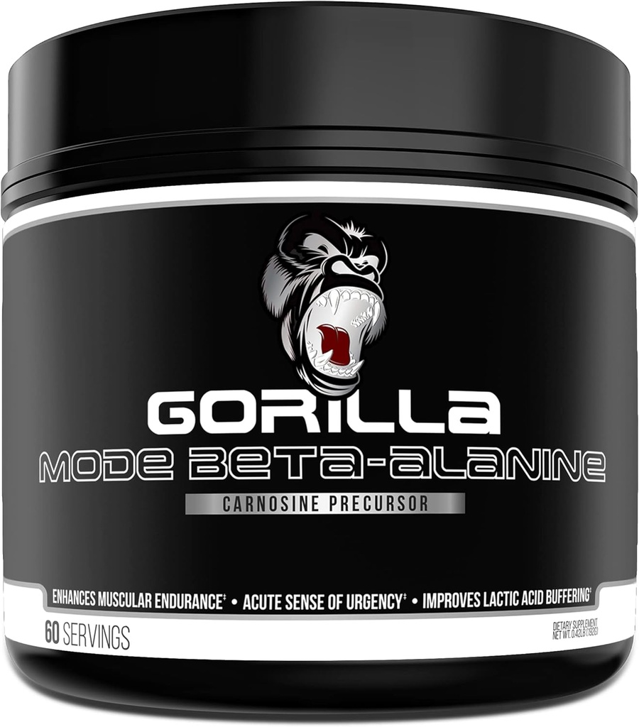 Gorilla Mind Beta- Alanine Carnosine Precursor, Forbedret Muscular Endurance, 3.2 Bedste pr Servering