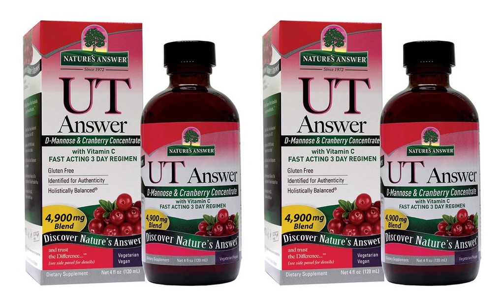 Nature 's Svar Urinary Tract Health against 124; Hurtig fungerende tre- dag Regumn against 124; Cranberry Flavor Kosttilskud