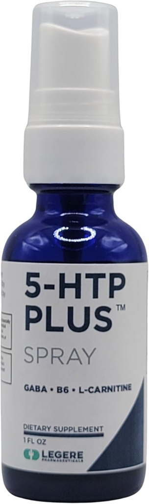 5-HTP Plus GABA, B6, L-Carnitine Supplement Spray 1 fl oz. Supports Sleep and Relaxation.