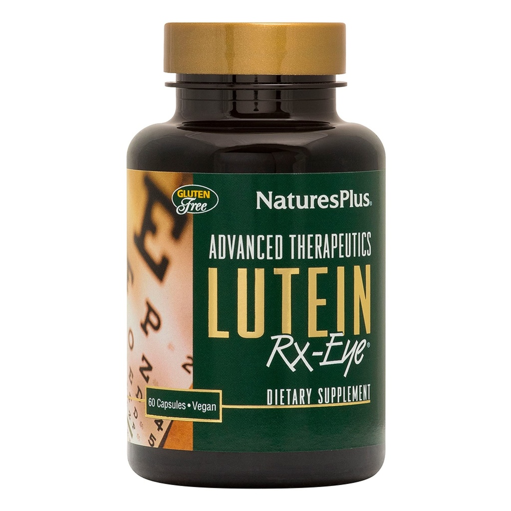 Natures Plus Advanced Therapeutics Lutein Rx- Eye - 20 mg, 60 Vegetariske Kapsler - Eye Function Support Support Forbedret med Zeaxanthin, Antioxidant - Gluten- Free - 20 Servere