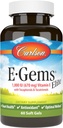 Carlson - E- Gems Elite, 1000 IE (670 mg) E-vitamin med tocopheroler og tocotrienoler, optimal wellness, 60 Softgel