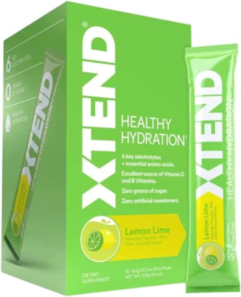 Xtend XTEND Sund Hydration Lemon Lime Note 124; Zero Sugar Superior Hydration Powder Packets
