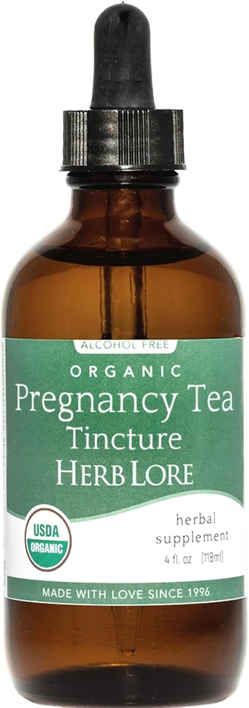 Herb Lore Økologisk Graviditet Tea Tinktur - Flydende Rød Raspberry Leaf Tea til Graviditet & Postpartum - første Trimester, Labor Prep & tredje Trimester Support