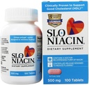 Slo- Niacin Vitamin B3 500 Mg - Slow Release Niacin for Heart Health, Energy Boost, Health Skin, Sund Blood Sugar Nivels - 100 kapsler