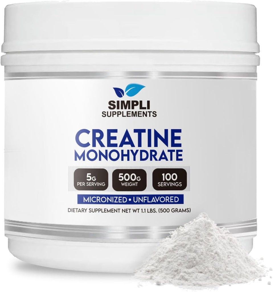 Premium Creatin monohydrat pulver 500g • 124; Bedste Creatin for mænd og kvinder • 124; Uflavored Creatin Nutritional Supplement for Muscle Building & Recovery • 124; Non- GMO & Vegan- Friendly • 124; Scooper inde